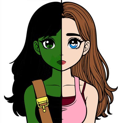 realistic girl split