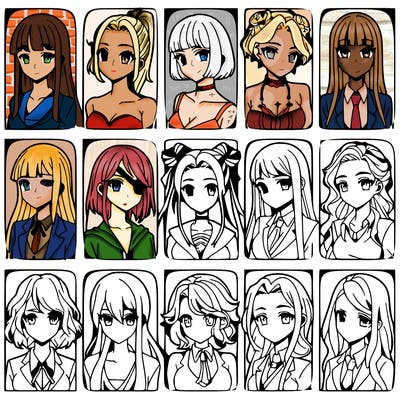 girls that look diffrent anime