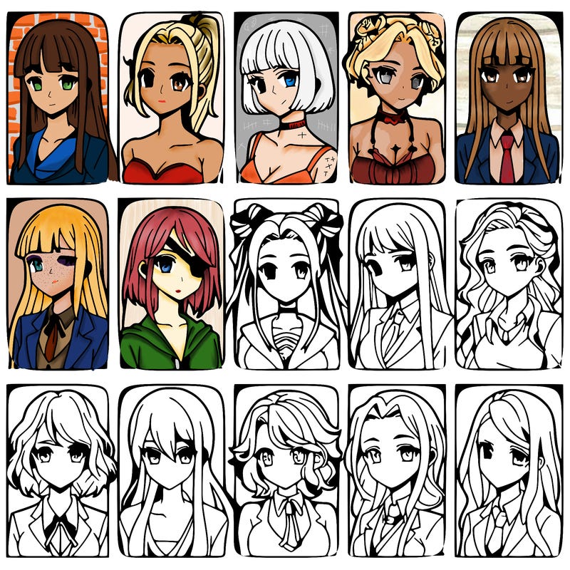 girls that look diffrent anime