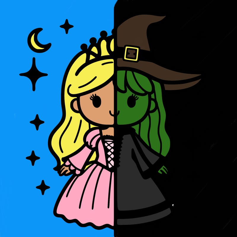 split princess and witch
