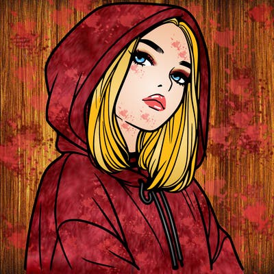 a realistic girl in a hoodie