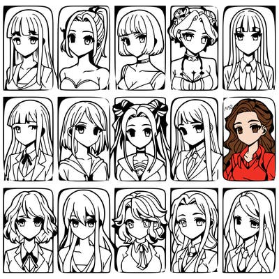 girls that look diffrent anime