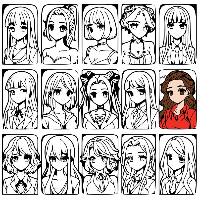 girls that look diffrent anime