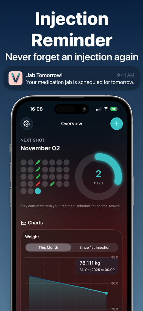 GLP 1 Tracker: Velto Journal - Health & Fitness App | MWM