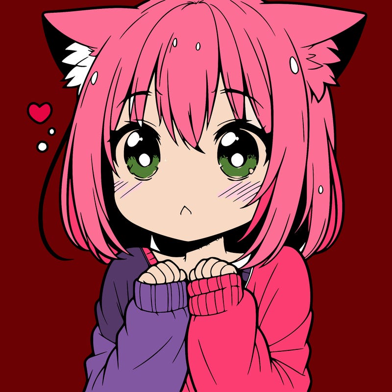shy anime catgirl