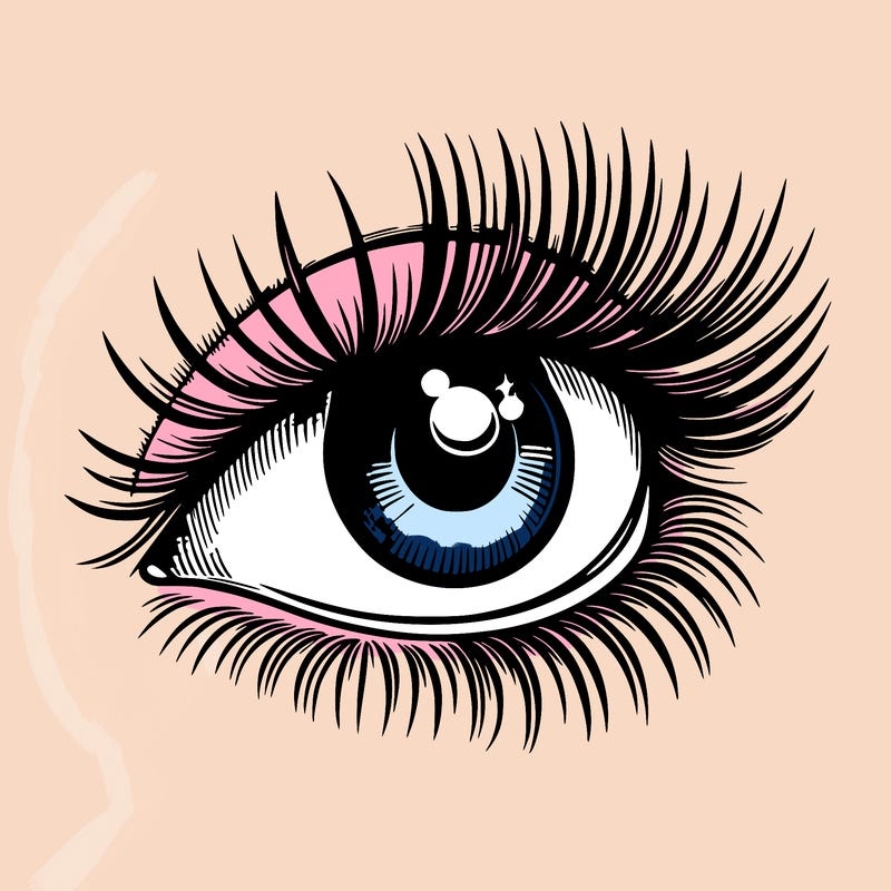 realistic eye long eylashes