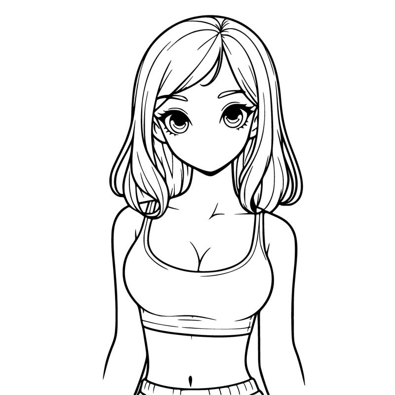 realistic girl with a nice body and ca croptop