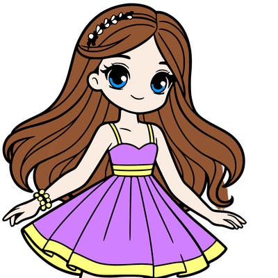 a teen girl with dress and long hair