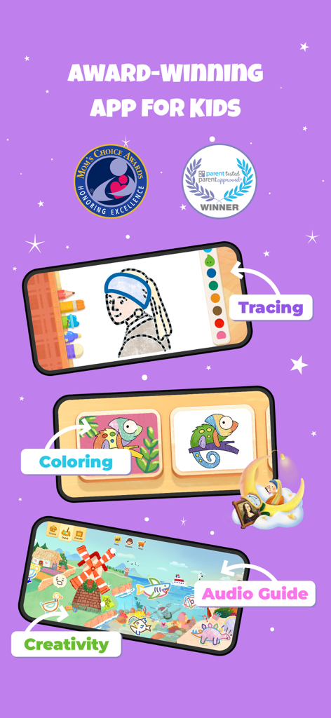 bekids Princess Coloring Book - Award-winning bekids Princess Coloring Book app showing tracing coloring and audio guide features for kids.