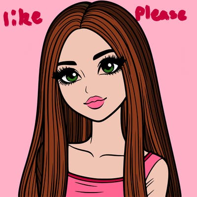 realistic girl with straight and long hair
