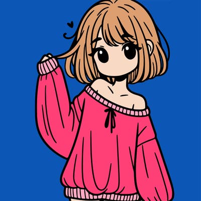 girl in baggy sweater hanging off her shoulder