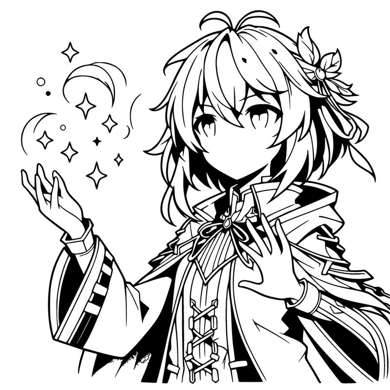 anime girl doing magic