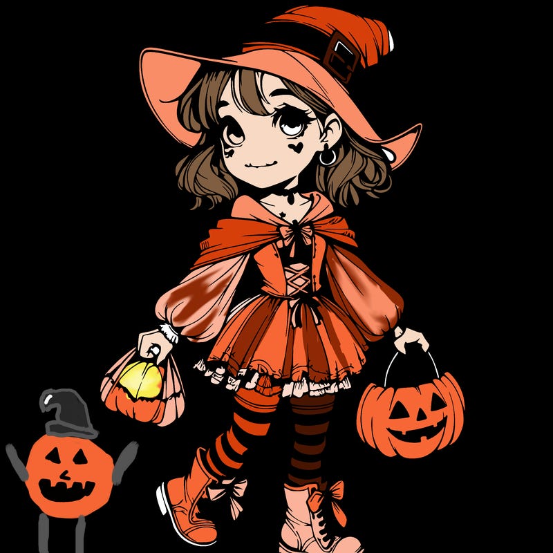 realistic girl with a halloween costume