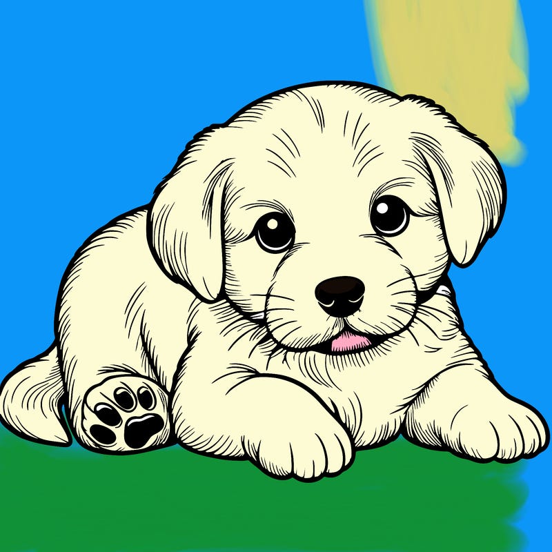 a cute realistic puppy