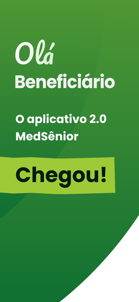 Willkommensbildschirm der MedSenior Leistungsempfänger-App Version 2.0