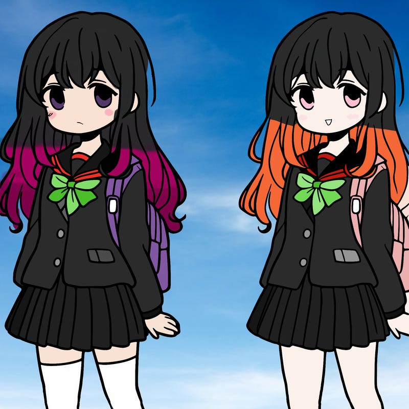 a girl in a school uniform