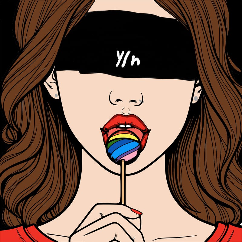 a realistic girl with a lollipop in her mouth