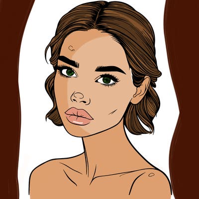 a fashion model with skin marks on her face realistic