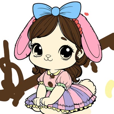 cute easter bunny girl realistic