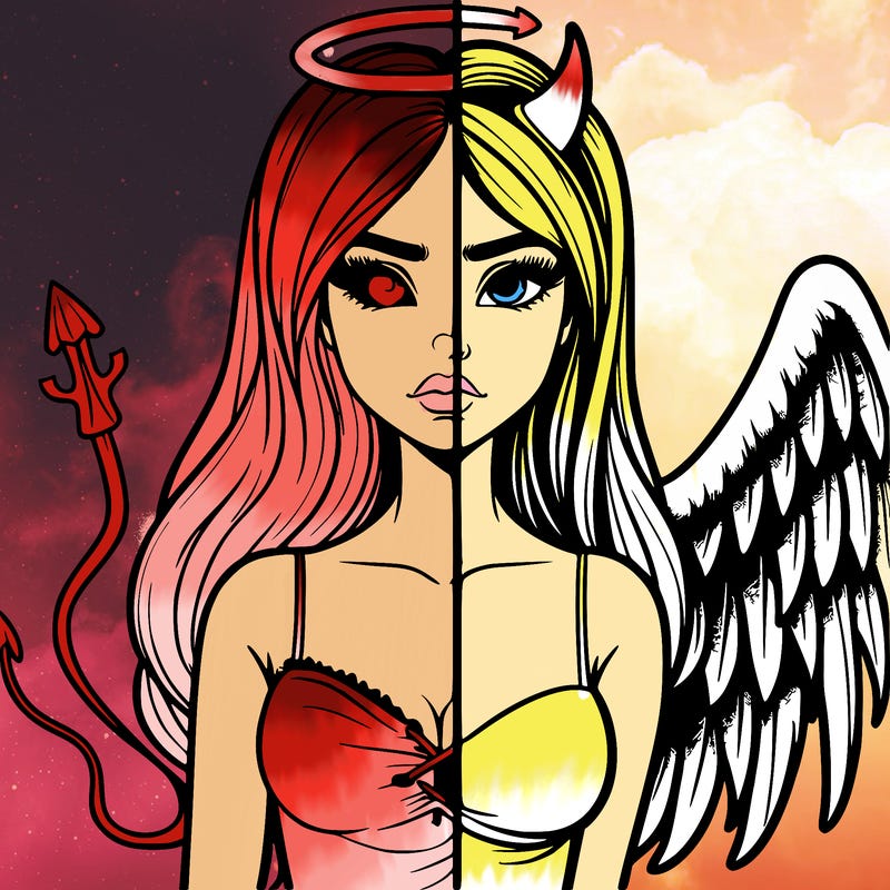 devil vs angel realistic girl