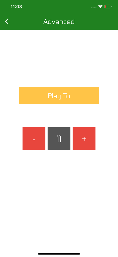 Advanced settings screen in the 66 Santase card game app showing the score limit adjustment interface