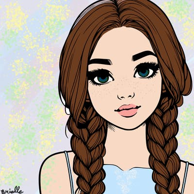 realistic girl with braids