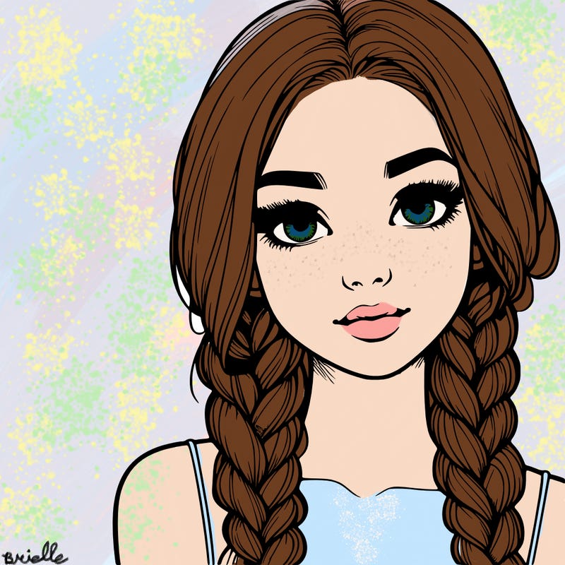 realistic girl with braids