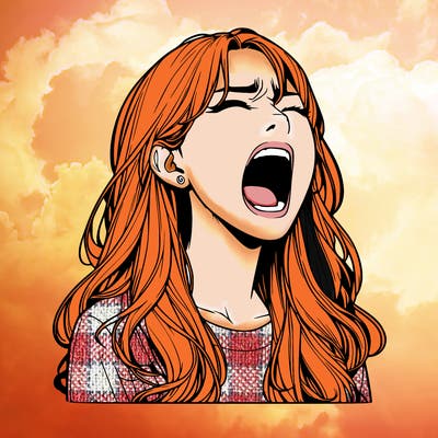 screaming realistic, girl