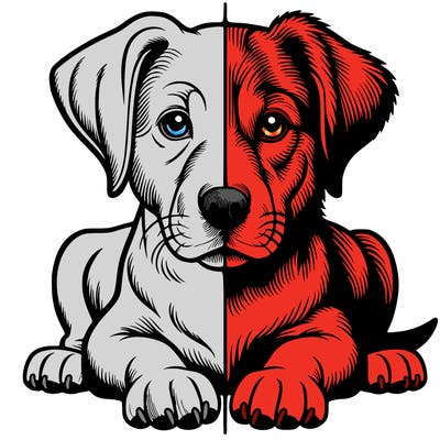 realistic dog split picture