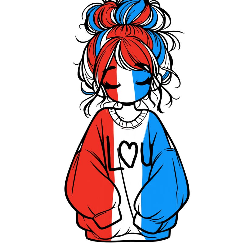 girl with baggy sweatshirt and messy bun