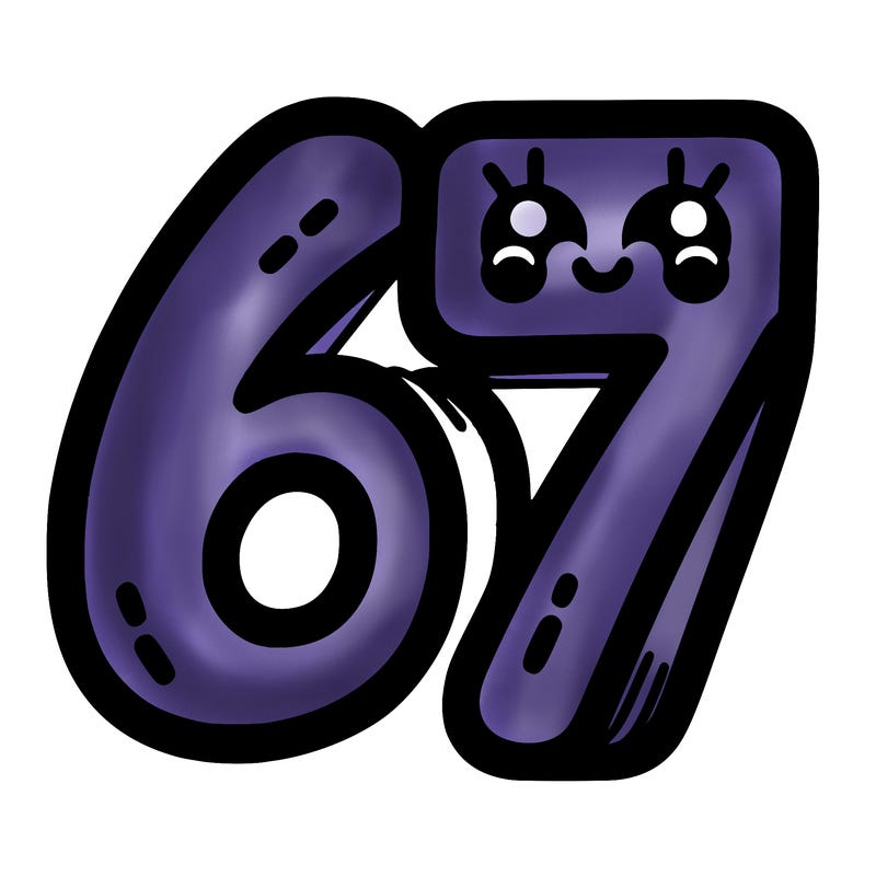 the numbers 67