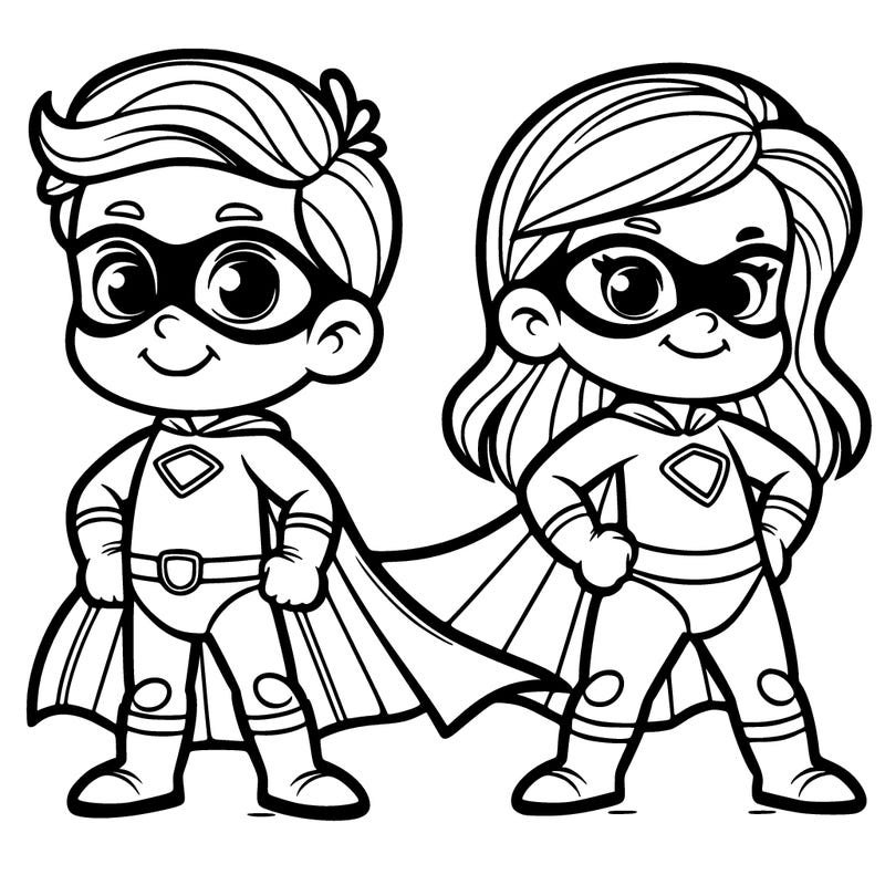 2 superheroes one is a boy of 5 and one is a girl 3 years