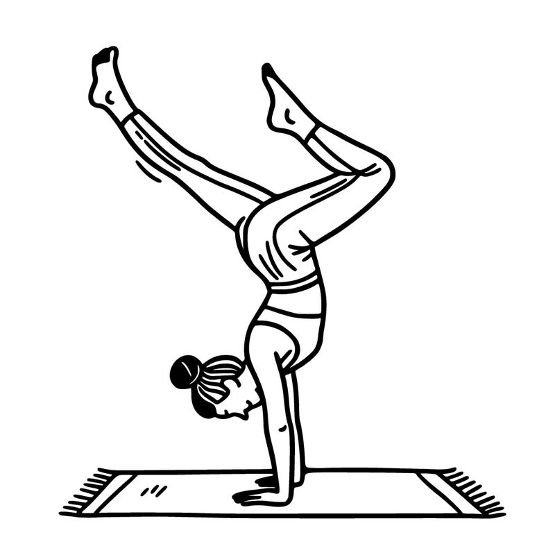 a woman doing a handstand
