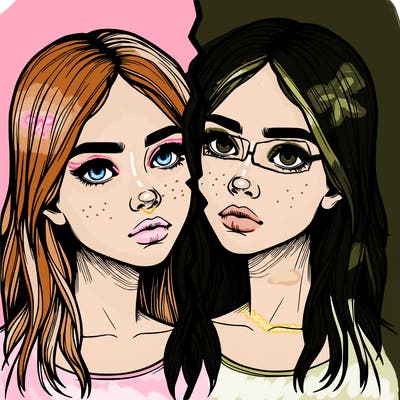 realistic girl split