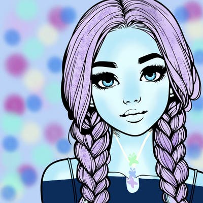 realistic girl with braids