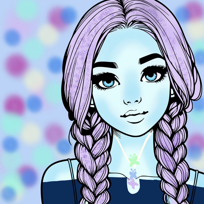 realistic girl with braids