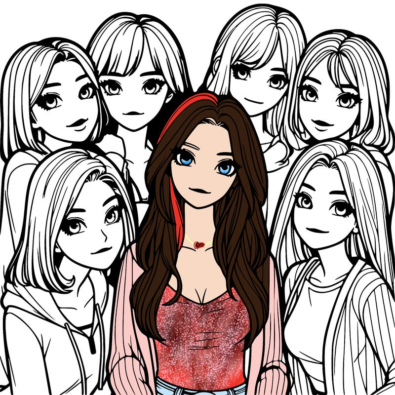 a group of girls realistic