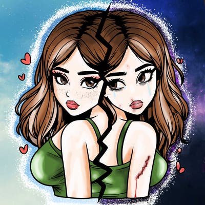 realistic girl split