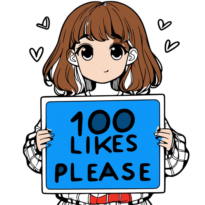 a girl holding a sign saying 100 likes please