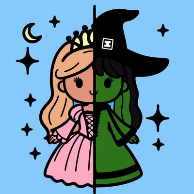 split princess and witch