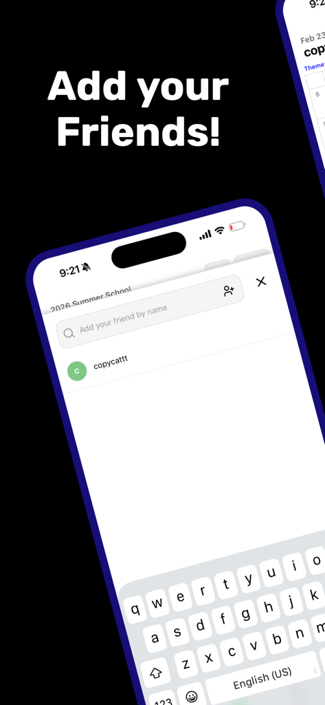 Quad - UoA Student Hub - Add friends search screen in the Quad UoA Student Hub student app