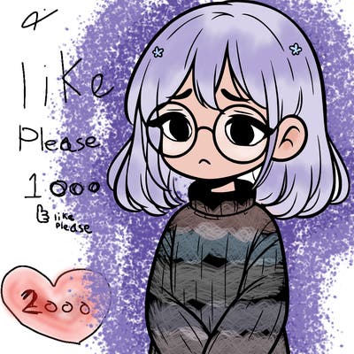 sad girl with glasses in a sweater