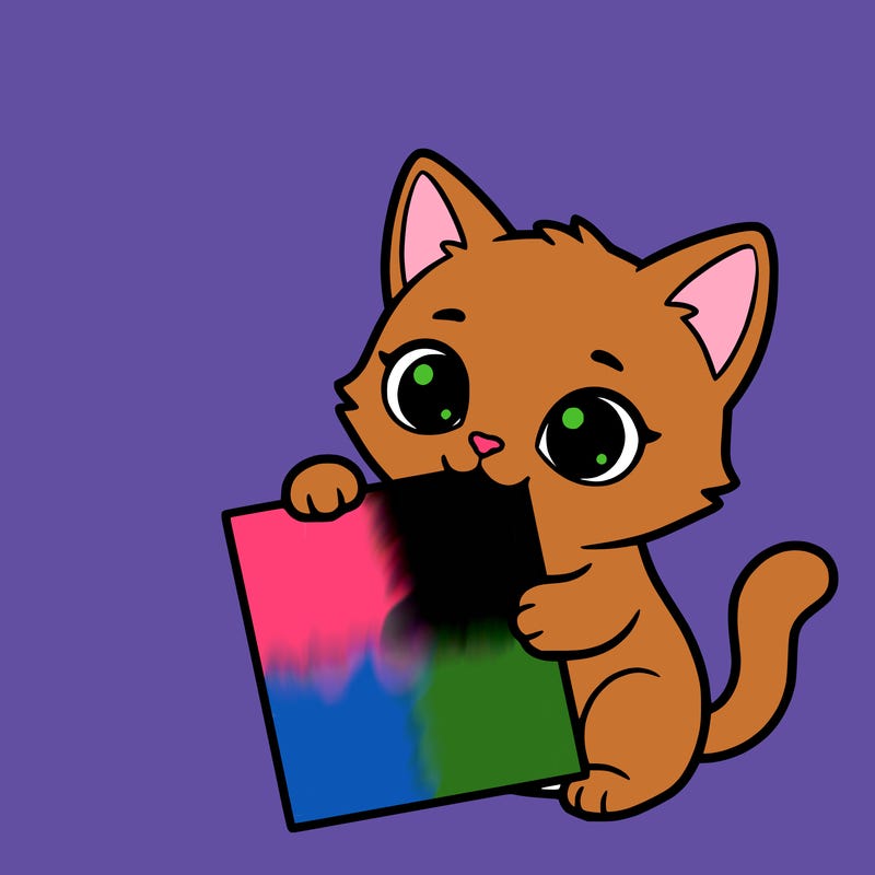 a small cat with a blank sheet of paper in its hand. the cat is sooooooo cute!