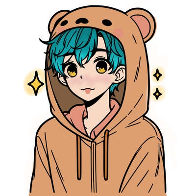 a 17 year old boy in a cute animal hoodie