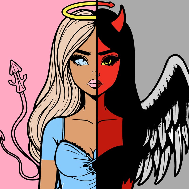 devil vs angel realistic girl