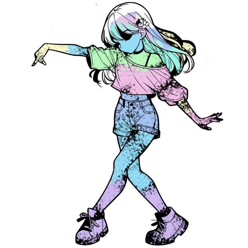 realistic girl danceing