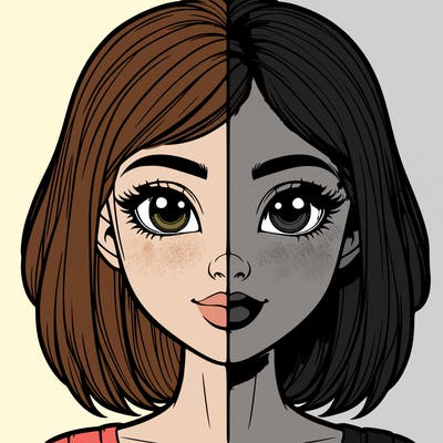 realistic girl in half