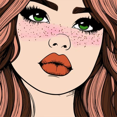 really realistic girl with lips
