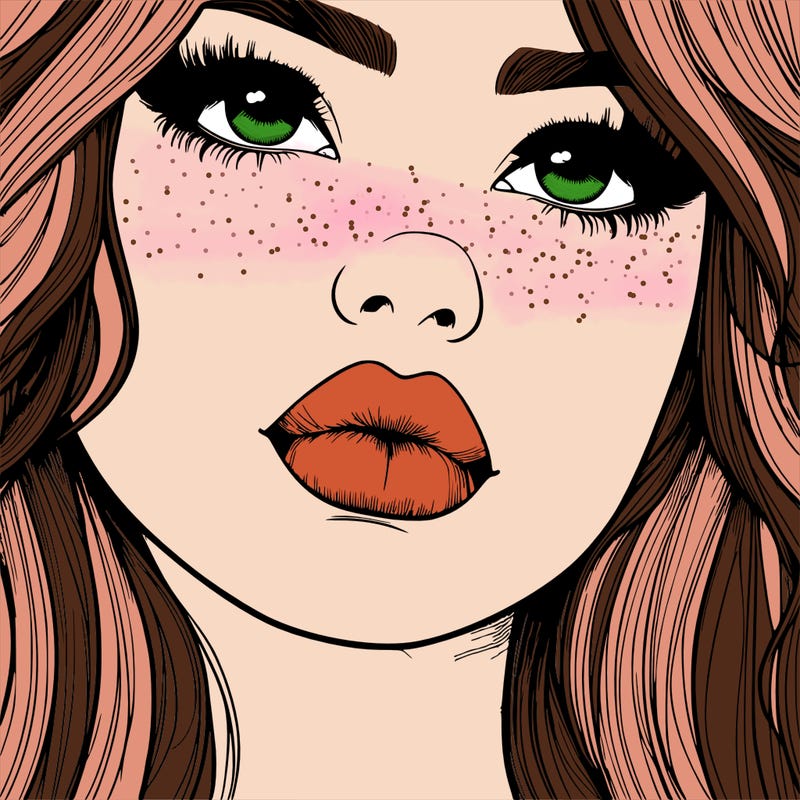 really realistic girl with lips