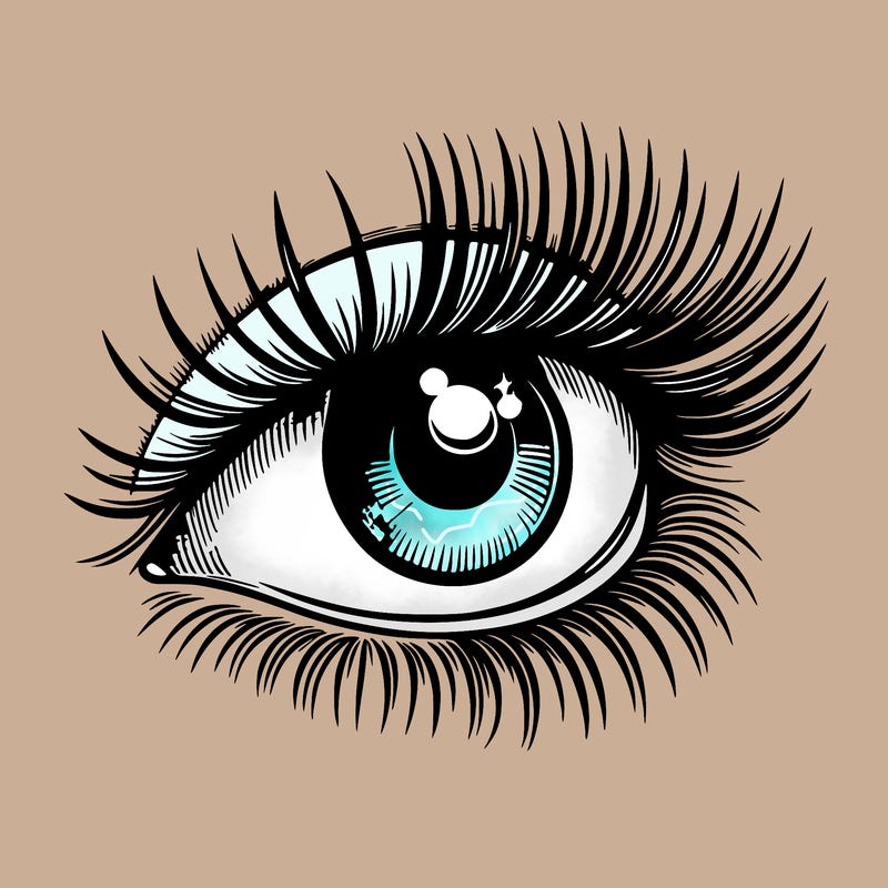 realistic eye long eylashes